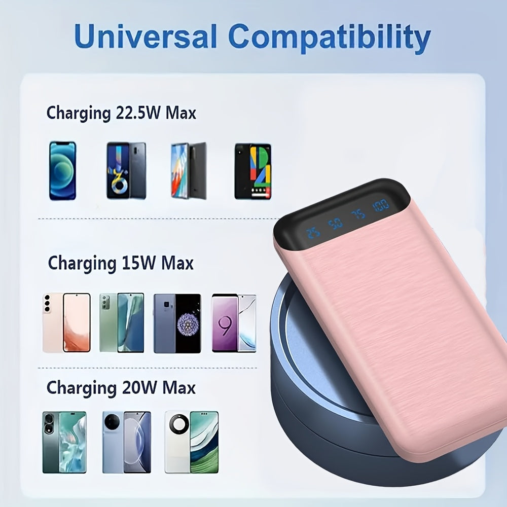 20000Mah Large Capacity Portable Power Bank, 2 USB Outputs And Type-C Output/Input, Suitable for Charging Mobile Phone Devices, Equipped with LED Display/Multiple Colors to Choose From, Portable Emergency Power Supply Device for Outdoor Travel