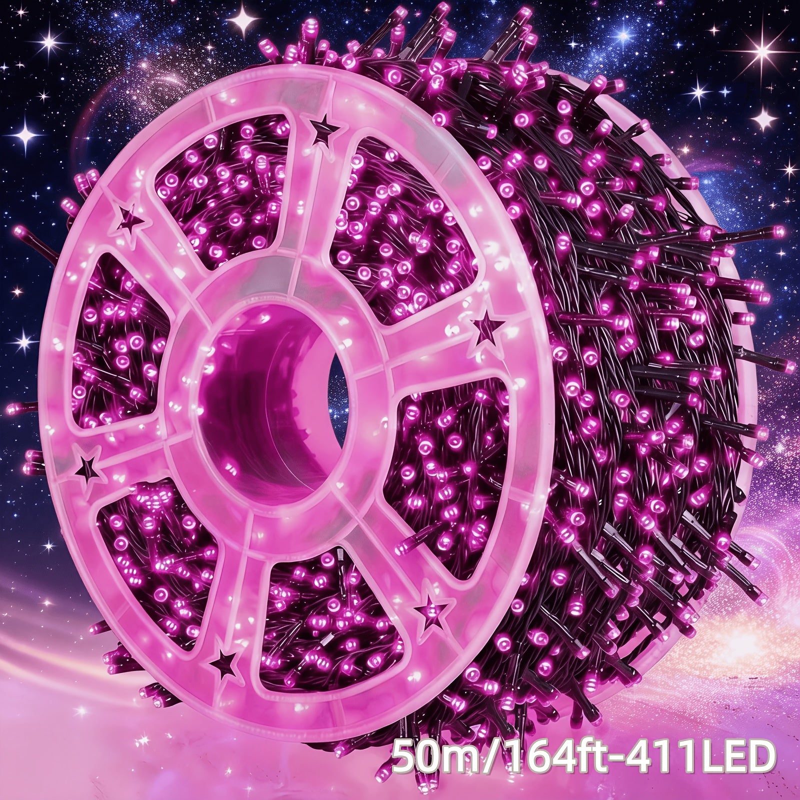 LED串灯 411颗/331颗/271颗/191颗灯珠 8种模式 IPX4级防溅户外仙女灯 适用于圣诞、情人节、复活节、万圣节、感恩节、跨年夜、独立日、光明节、排灯节、婚礼、花园、阳台、露台、派对装饰