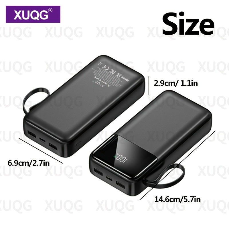 20000mAh Power Bank with LED Power Display, Dual Output, Built-in Lanyard, Compact and Portable Phone Charger. Suitable for iPhone 15 Pro/14 Max/13/12 Devices/Android (USB, Type-C). Outdoor Emergency Power Backup Battery. Category: Portable Mobile
