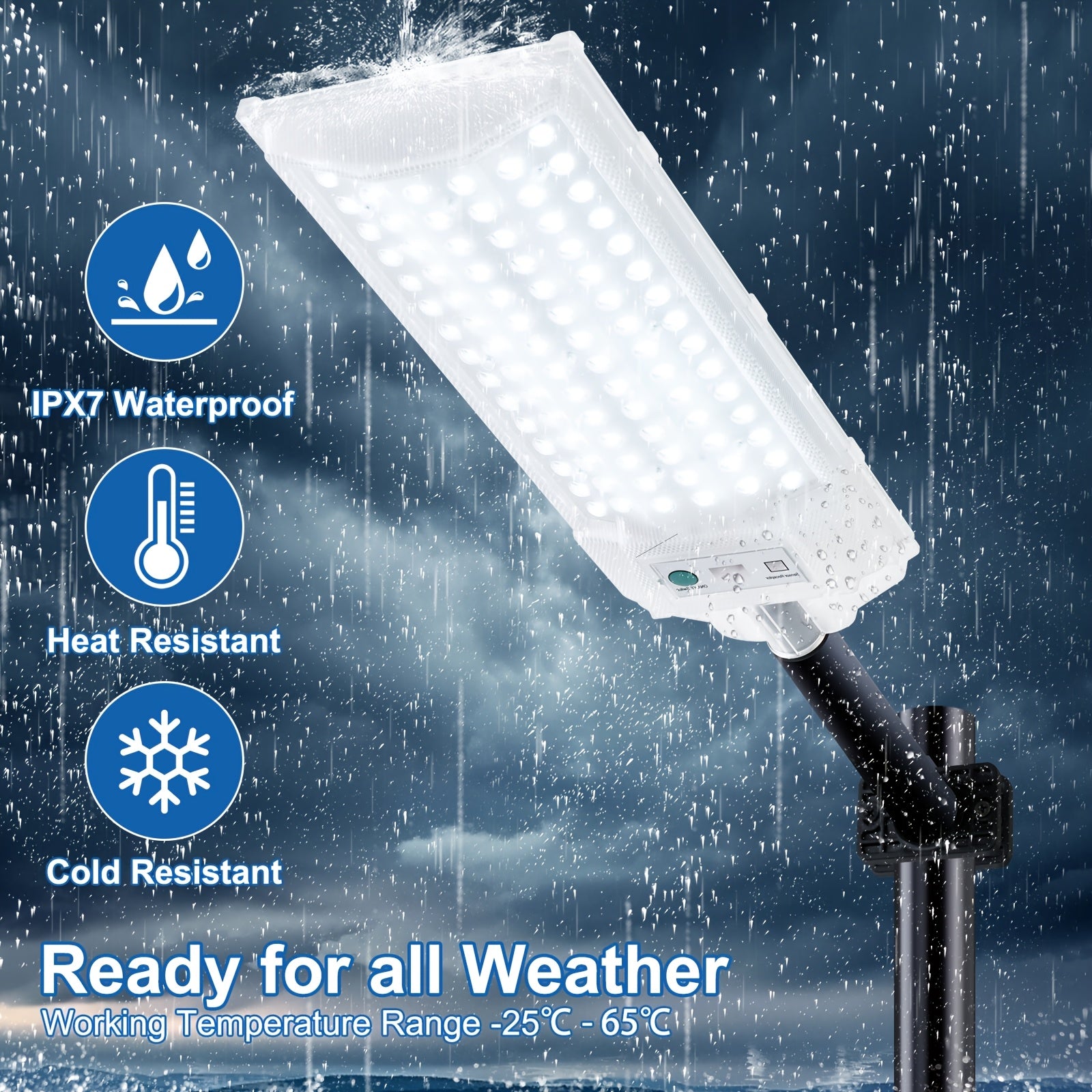 Solar Street Light Outdoor Waterproof Solar Floodlight Dusk-to-Dawn Parking Lot Light Remote Control Area Lighting Courtyard Light