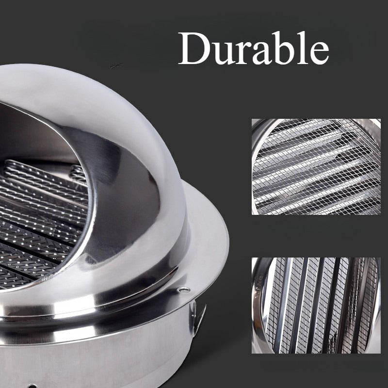 1 Piece 201 Stainless Steel Chimney Cowl, Exterior Wall Windproof Cover for Air Outlet, Kitchen Range Hood Rain Cover, Exhaust Vent Mesh Cover