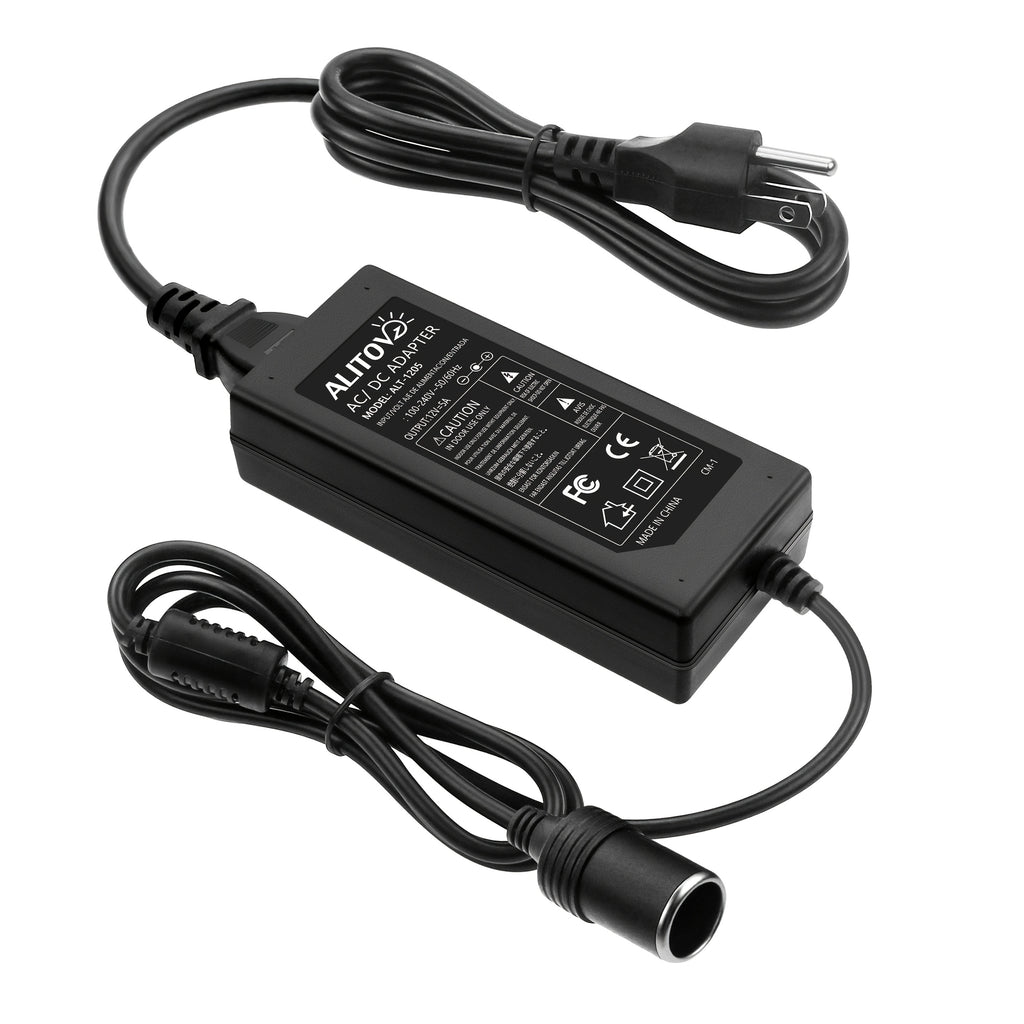 ALITOVE AC to DC Converter 12V 8A 96W, 100V-240V to 12V Power Supply Adapter Car Cigarette Lighter Socket, AC/DC Transformer for Portable Cooler, Massage Cushion, Other Car Devices Under 96W