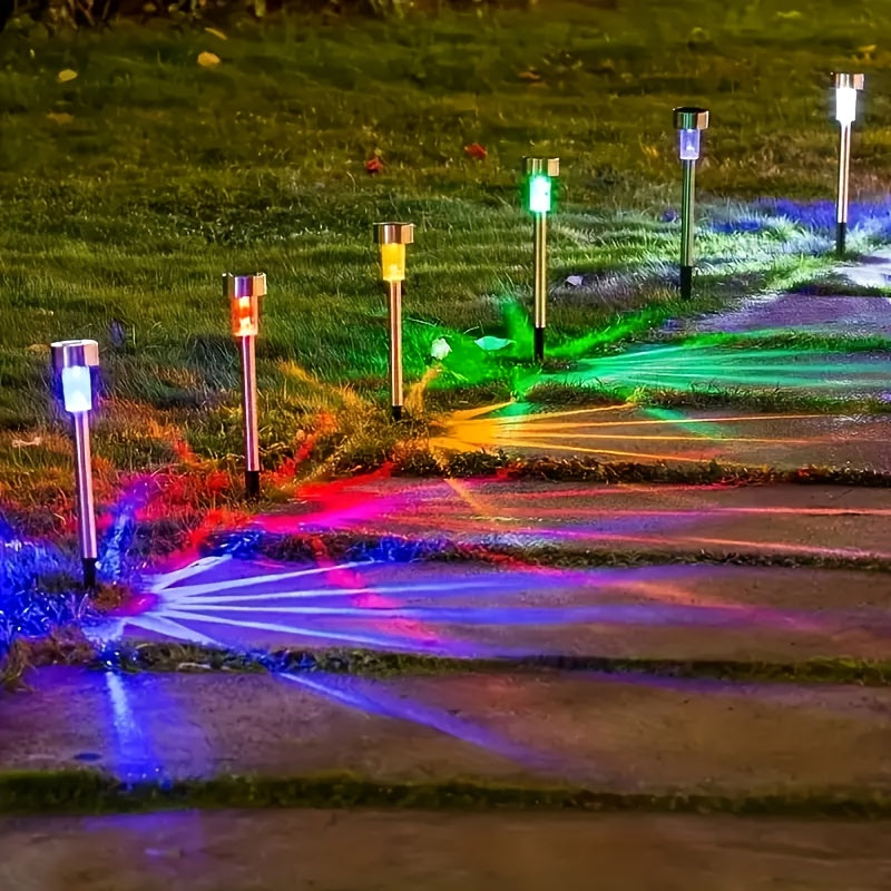 20/30/40/50-Pack Solar LED Light, Outdoor Stainless Steel Solar LED Stick Light, IP44 Waterproof Rating, Suitable for Courtyard, Lawn, Path, Patio, Driveway and Garden Landscape Decorative Light, Can Be Used for Holiday Parties