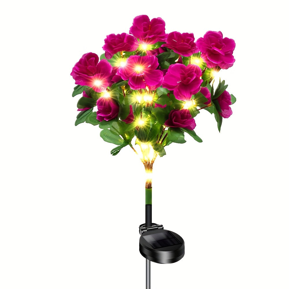 Outdoor Solar Garden Light, Solar Azalea Light for Solar Pathway Light, Courtyard Lawn Patio Garden Decoration (Warm Light)