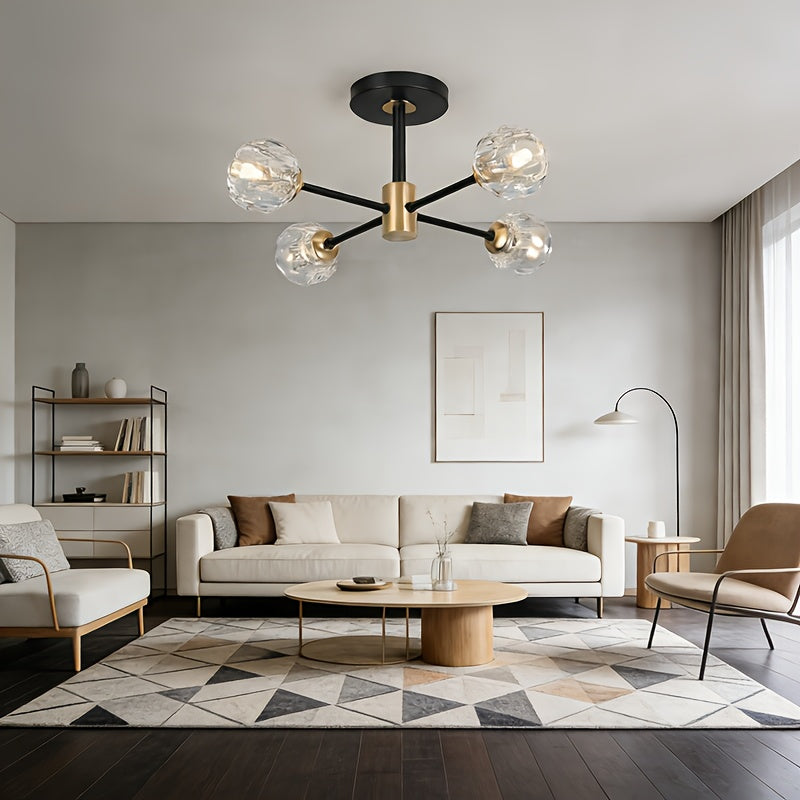 Modern clear glass pendant light fixture, G9 base hanging pendant light, suitable for kitchen island, bedroom, dining room, living room — hardwired 110V/220V, glass material, mounting accessories included (bulb not included)