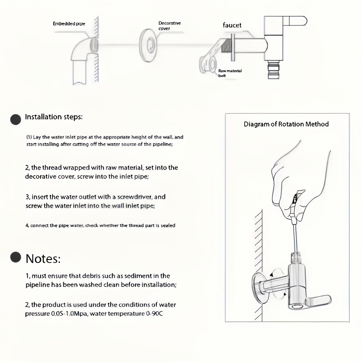 1pc Plastic Washing Machine Faucet - Wall Mount, Single Cold Water, Kitchen & Bathroom Connector, Outdoor Frost-Proof Tap with Diverter