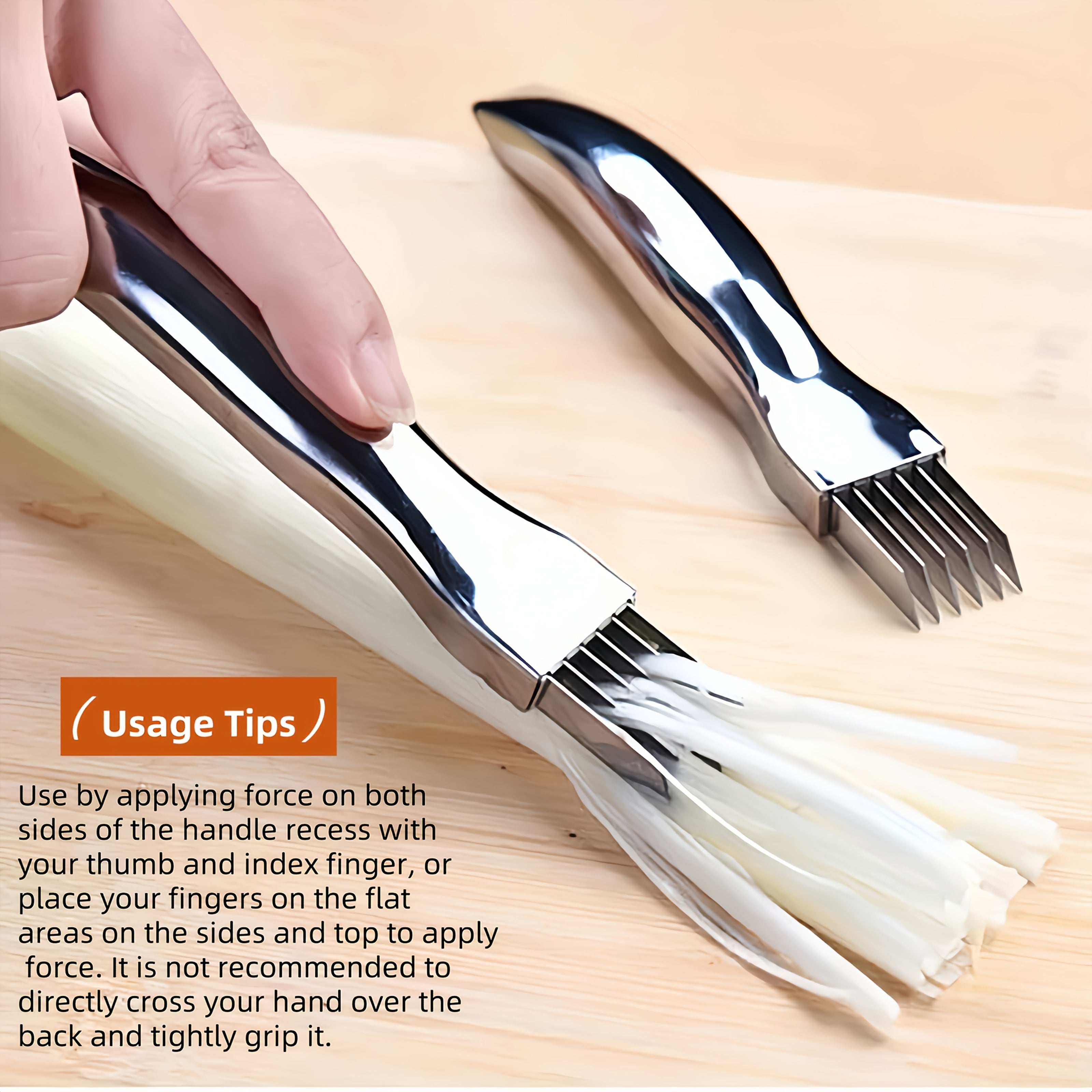 One Multifunctional Stainless Steel Vegetable Slicer - For Onion, Garlic, Tomato - Handheld Onion Cutter with Multiple Blades for Efficient Slicing - Must-Have Kitchen Gadget, Vegetable Slicer & Chopper