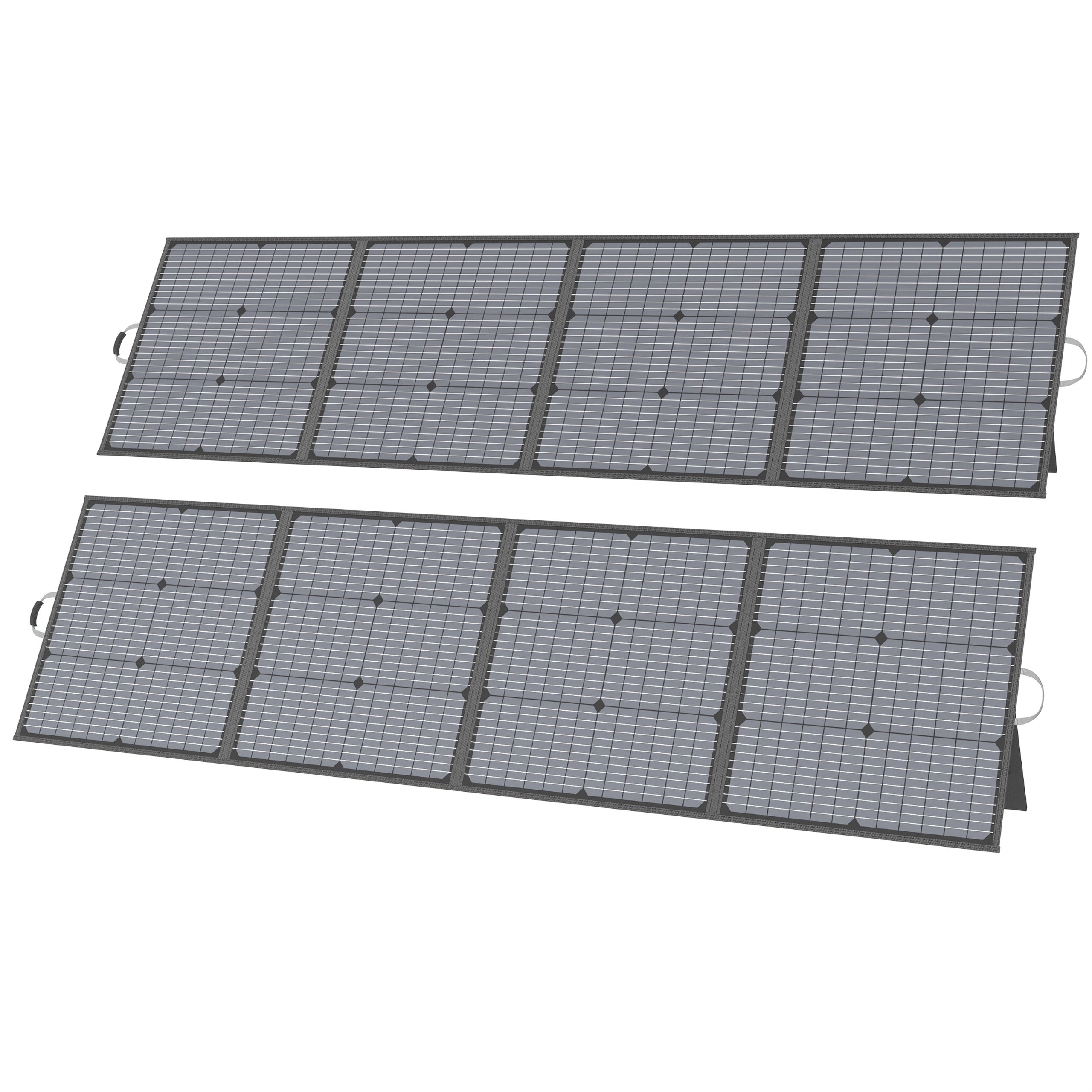 220瓦行動式太陽能發電板，適用於露營電源站，露營必備品，220W 40V可摺疊太陽能板配太陽能線，23.5%高效發電，帶4個支架，適用於露營房車停電時使用。萬聖節秋季主題