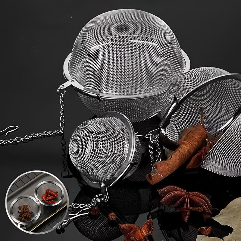 1-Pack 304 Stainless Steel Spice Ball – Tea & Soup Infuser, Hot Pot Spice Filter, Creative Mesh Tea Strainer, Kitchen Gadget