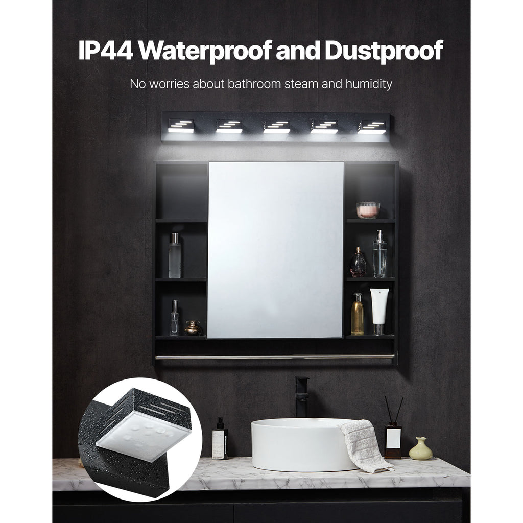 VEVOR 3/4/5/6-Light LED Modern Bathroom Wall Lamp 19.69/25.6/33.5/40.2-Inch Wall Light