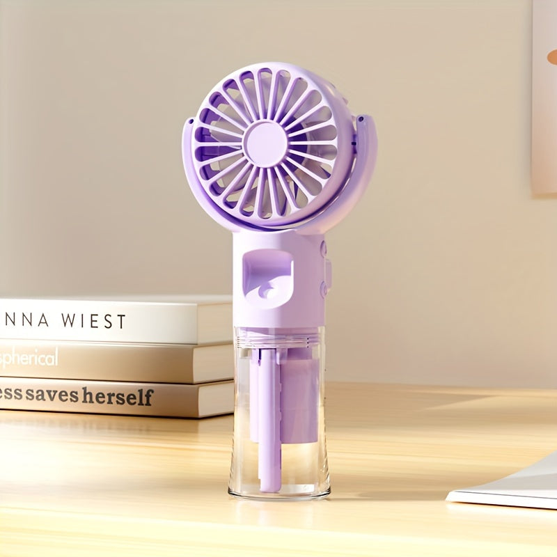 Handheld Spray Fan Desktop Humidifying Fan, Outdoor Portable Mist Cooling Mini Fan with 4 Speed Adjustment