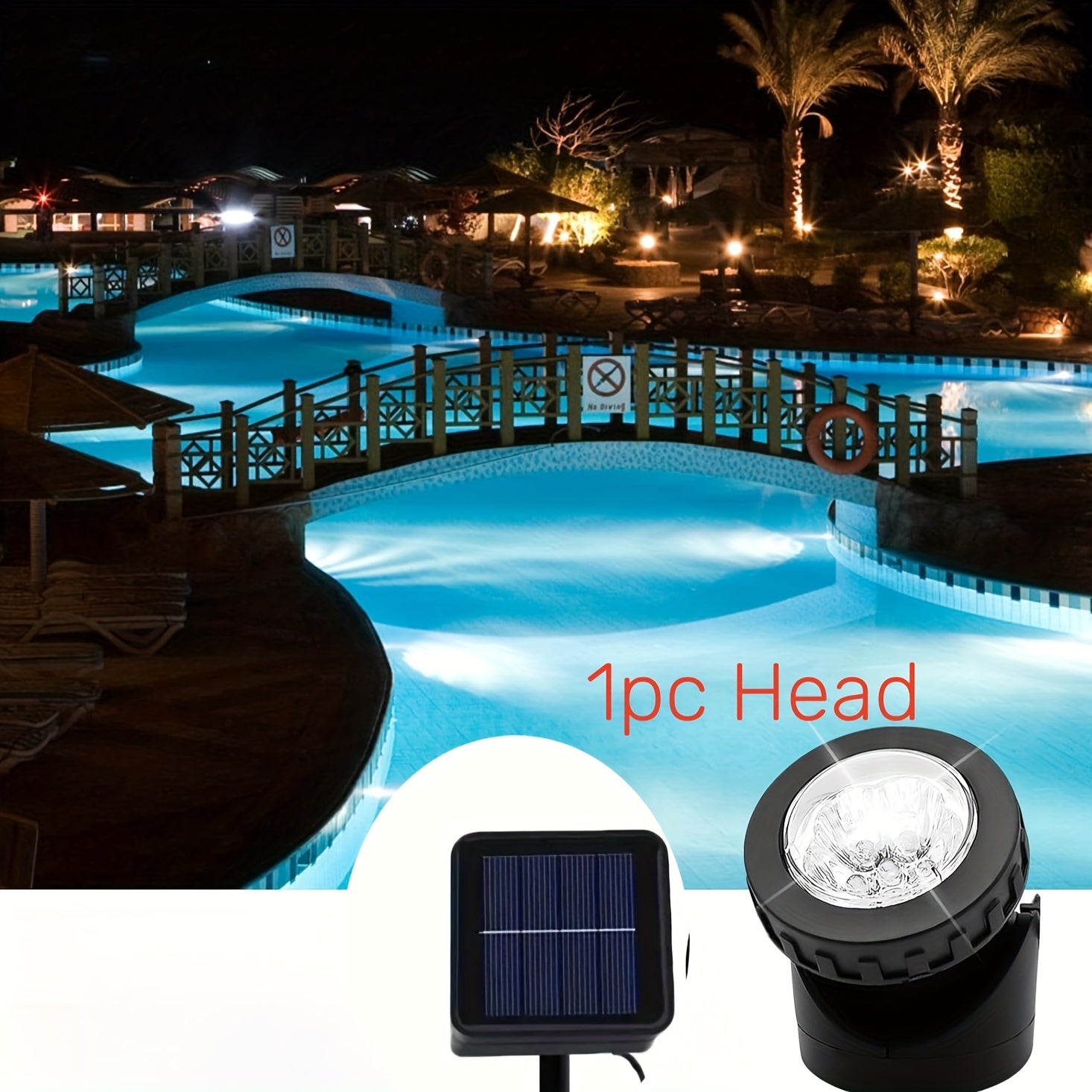 Solar Underwater Pond Light, IP65 Waterproof Projection Light, 6 LED Spotlight Aquarium Light, Perfect for Garden Pool Courtyard Landscape Outdoor Lighting (1 Pack / 2 Pack / 3 Pack)