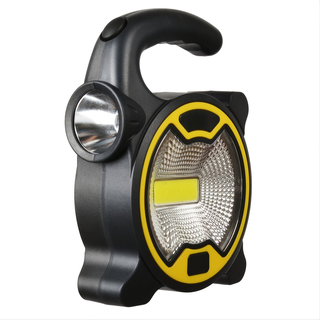 1 LED COB Flashlight Lantern, AA Battery Powered Floodlight + Side Flashlight, Mini Portable COB Light Work Light (Batteries Not Included)
