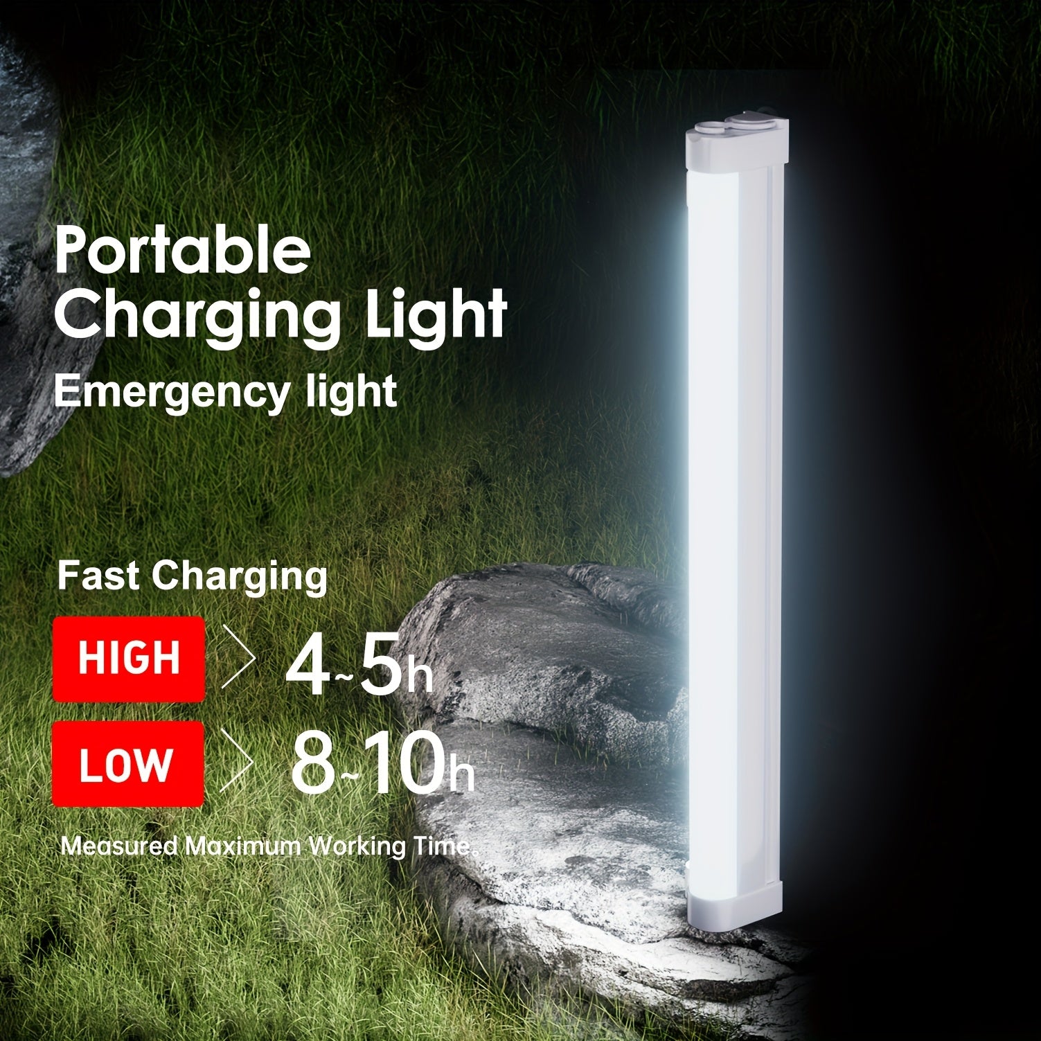Rechargeable multi-functional light tube, large capacity battery, multiple dimming modes, stepless dimming, can be wall-mounted or handheld, suitable for indoor emergency, camping, stalls, car use, portable lighting, must-have for travel