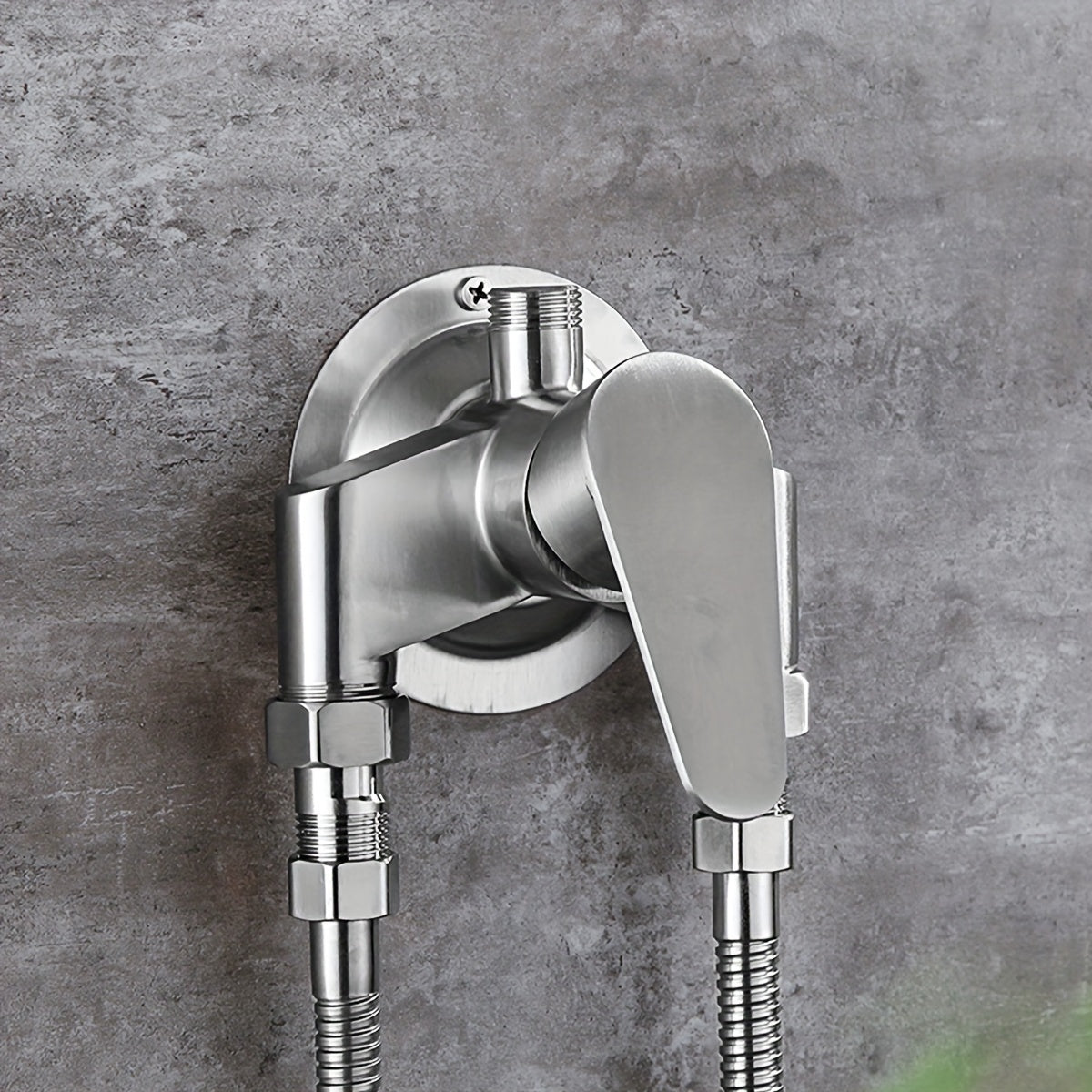 Stainless Steel Shower Faucet - Hot & Cold Water Mixer, Brushed Finish Minimalist Design Wall Mount Shower Valve for Bathroom & Shower