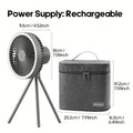 Outdoor Essential 10000mAh USB Rechargeable Camping Fan, Timing Portable LED Ceiling Camping Light Fan with Metal Tripod, Can Be Used as Power Bank, Suitable for Outdoor Camping Home Office, Equipped with Portable Storage Bag