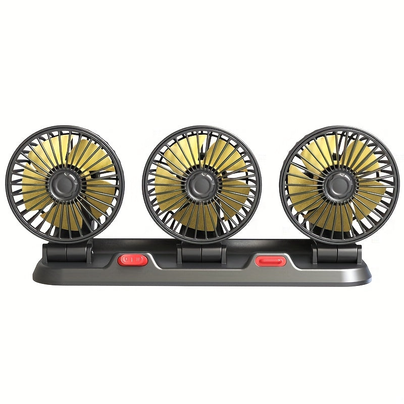 New Upgraded High Air Flow USB Fan, Adjustable Up and Down, Three-Headed Yellow Fan Blades, Fast Cooling Effect