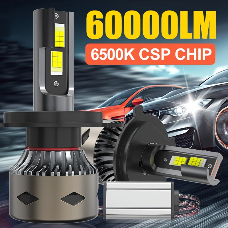 2-Pack H11 Car Headlights H4 High Power 9005 HB3, 3570 CSP Chip, 9006 HB4 LED Car Headlights, H8 H9 with High/Low Beam Function, Plug-and-Play CANBUS Interface, H11 Super Bright 6500K Car Light, No Battery Included - Model D186