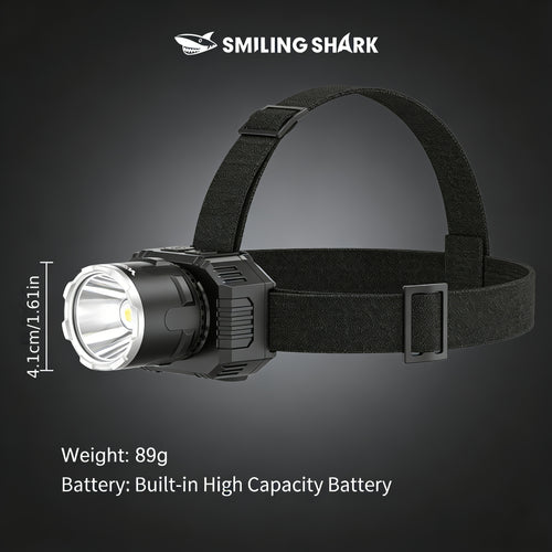 1Pc Rechargeable Headlamp, Head Mounted High Brightness Flashlight, Super Bright X50 LED Bead, Equipped with USB Charging Cable, Focus Adjustable, Detachable Headband Hands-Free, Multi-Mode Dimmable White Light Beam