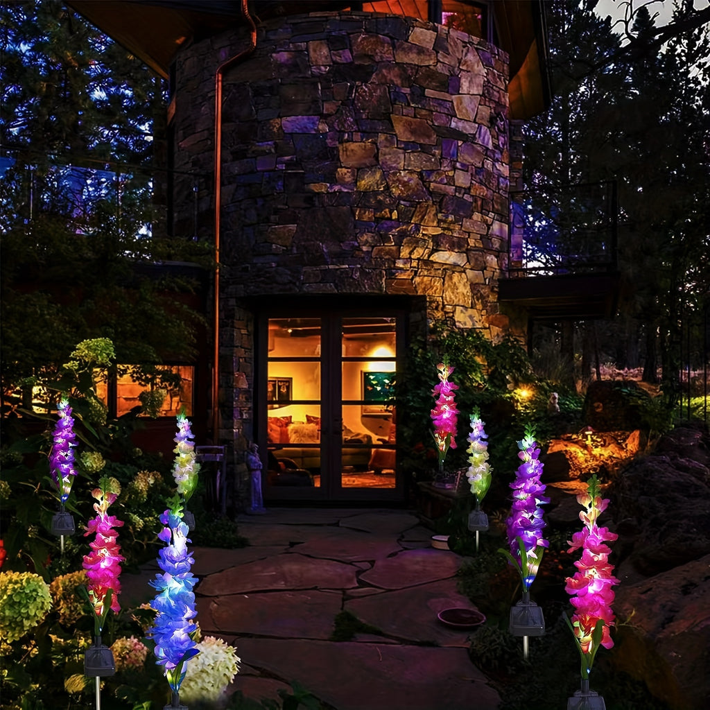 4pcs Solar Hyacinth Outdoor Waterproof Courtyard Garden Lawn Light Pathway Villa Landscape Light Party Atmosphere Light