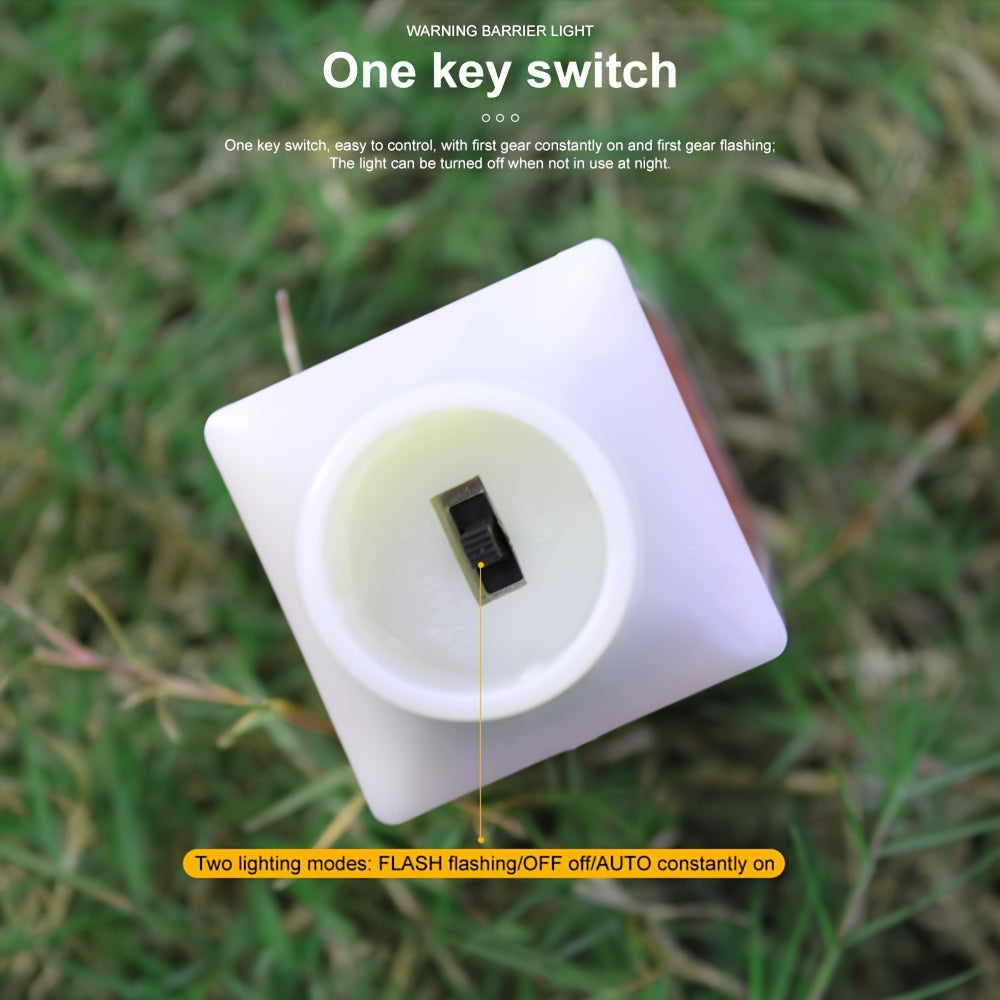 5pcs/Box IP44 Outdoor Solar Lawn Light, Roadblock LED Strobe Signal Ground Plug Lamp