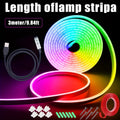 5V USB RGB霓虹LED灯带 39.37英寸/118.11英寸/196.85英寸 可弯曲夜光灯，三键遥控，多色调亮度可调，USB供电，适用于卧室、客厅、圣诞节、派对、婚礼、家庭装饰及咖啡馆内饰照明
