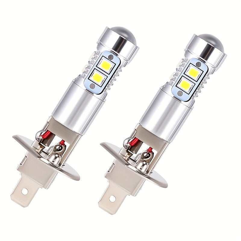 H1 LED Headlight Bulb Set (2Pcs), for High Beam, Low Beam, Fog Light, 6000K White Light, 50W, No Battery Included