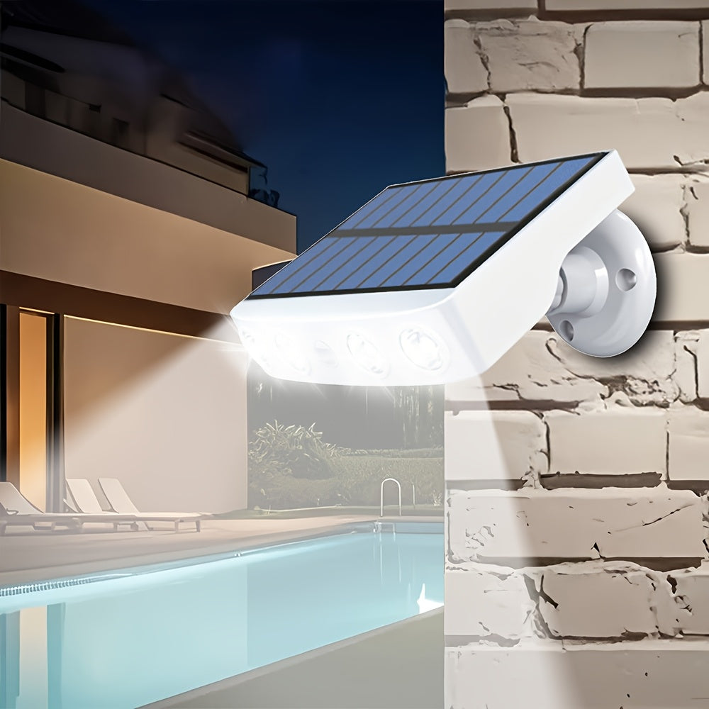 1 Warm/White Light Outdoor Solar Simulation Security Light, Garden Security Light, Garage Lighting, 1200mAh, Square Security Light, Dusk-to-Dawn with Motion Sensor, Perfect for Courtyard Garden Street Lighting