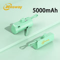 Winsway Mini 蓮蓬頭行動電源 5000mAh，快速充電手機支架充電器，含 Type-C 資料線雙接口，適合飛行，精巧可愛，可同時充電兩個裝置