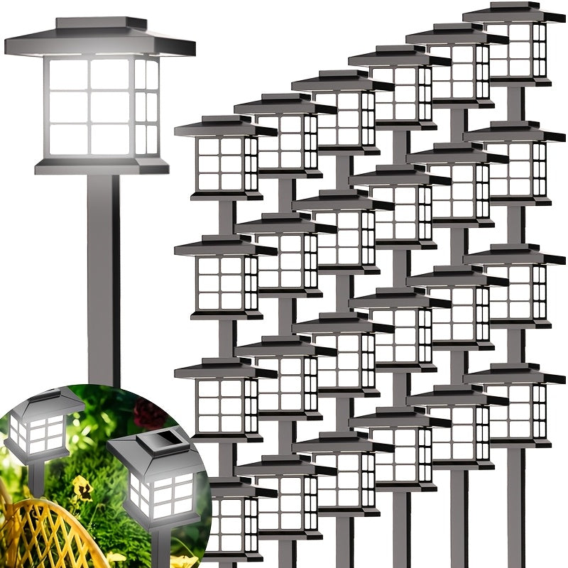 24/12/6 Pack LED High Quality Solar Lights, Suitable for Outdoor, Christmas Decoration, Illuminating Your Garden, Landscape, Pathway, Yard, Patio and Driveway Lighting (White/Warm/Color Light)