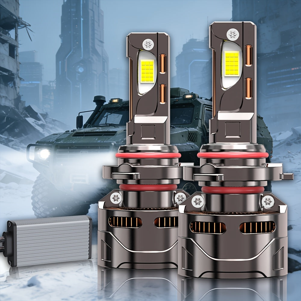 2PCS LED Car Lights - 9012/9006/9005, H11/H7/H4/H1 - 40000LM, 350W High/Low Beam, 6500K Cool White Light, 12-24V, No Battery Needed, Fast Heat Dissipation, Shining Bright Car Headlights