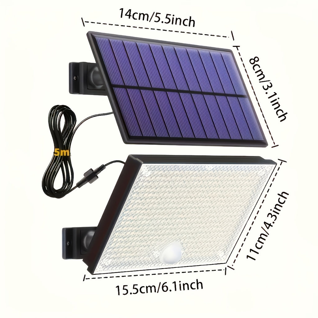 2PCS Commercial Street Area Lighting, 400LED Solar Motion Sensor Outdoor Light, Remote Control, Separate Panel, Dusk-to-Dawn Illumination, Outdoor Balcony, Yard, Garden, Street, Shed, Wall, Christmas Gift, Emergency Lighting Tool