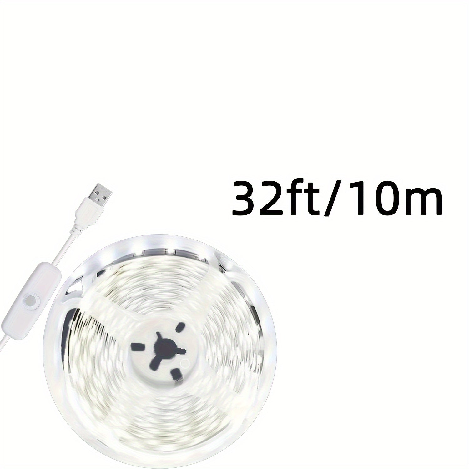 NBBUFF 3ft to 50ft LED light strip, warm/cool dual color optional, convenient USB interface design, touch button to turn on/off, easy to operate and install, suitable for bedroom, mirror, kitchen, TV background wall, desk and ceiling lighting
