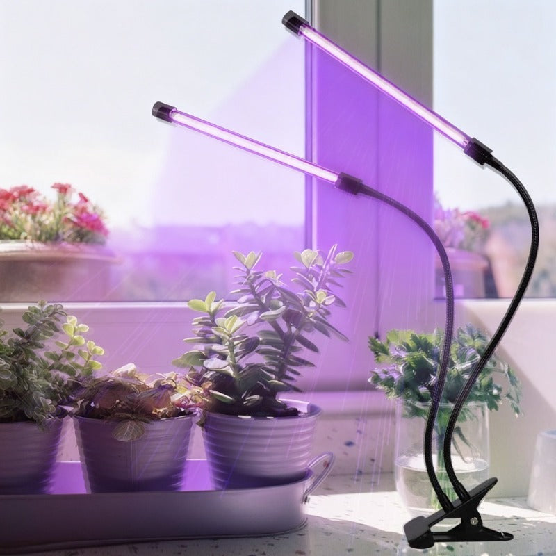 Full Spectrum Clip-On Plant Grow Light, Ideal for Indoor Plants, 4/8/12H Timer, 3 Light Modes Red/Blue/Mixed, 10 Dimmable Levels, Indoor Plant Lighting