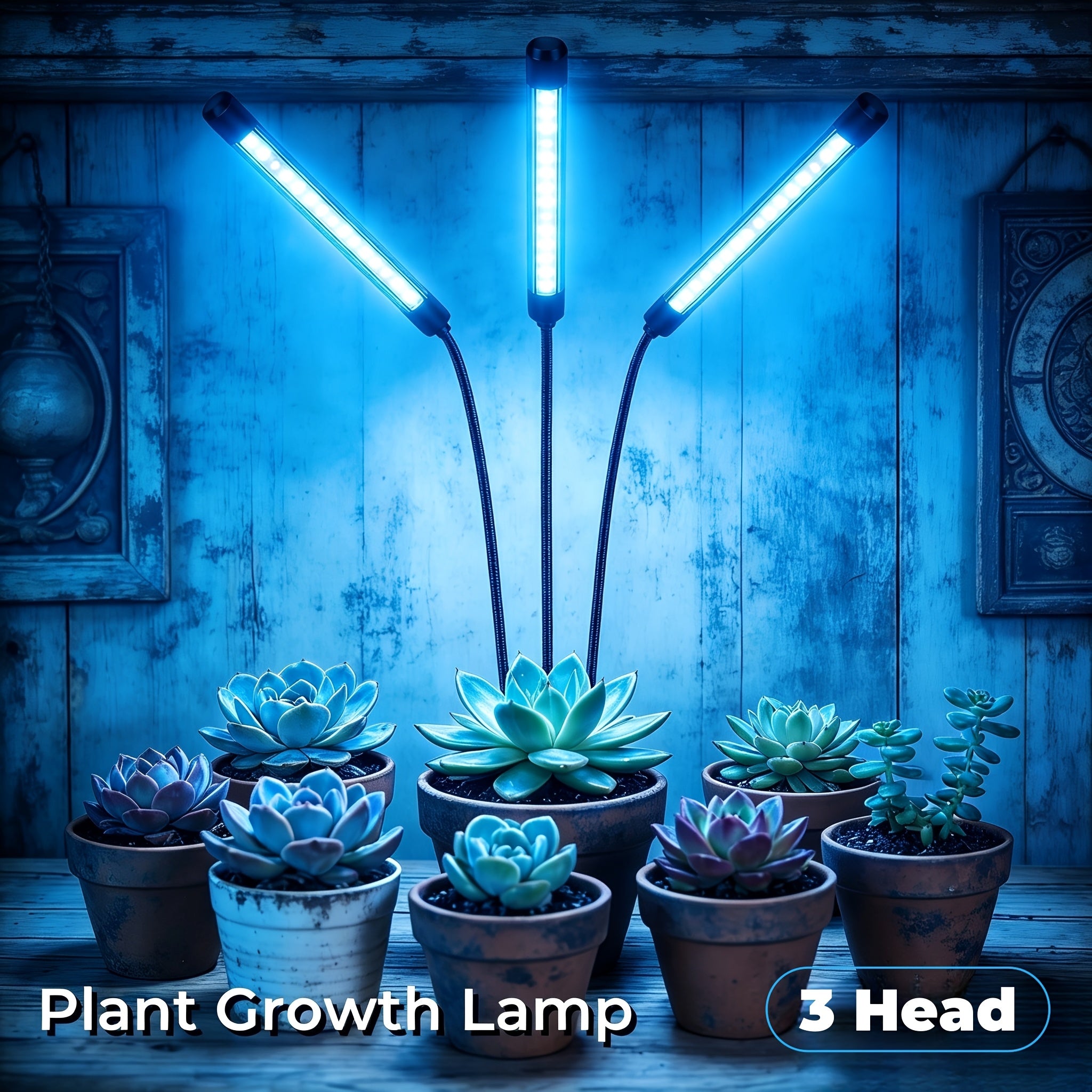 3-Tube LED Plant Grow Light, Full Spectrum Supplemental Grow Lamp