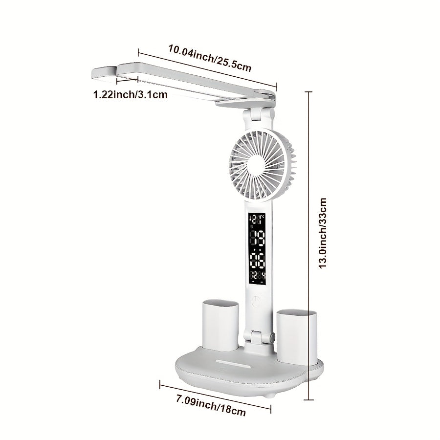 Rechargeable Desktop Ornament LED Desk Lamp, Eye-Caring Dimmable Reading Light for Student Dormitory Study Bedroom Bedside