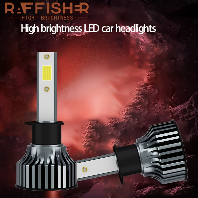 RAFFISHER 2-Pack H4 H7 LED Headlights, 480W High Power, 50000LM Brightness, Compatible with Canbus and Various Models Including H1, H11, H8, H9, HB3 9005, HB4 9006, 12V, 6000K Turbo Light, for Vehicles