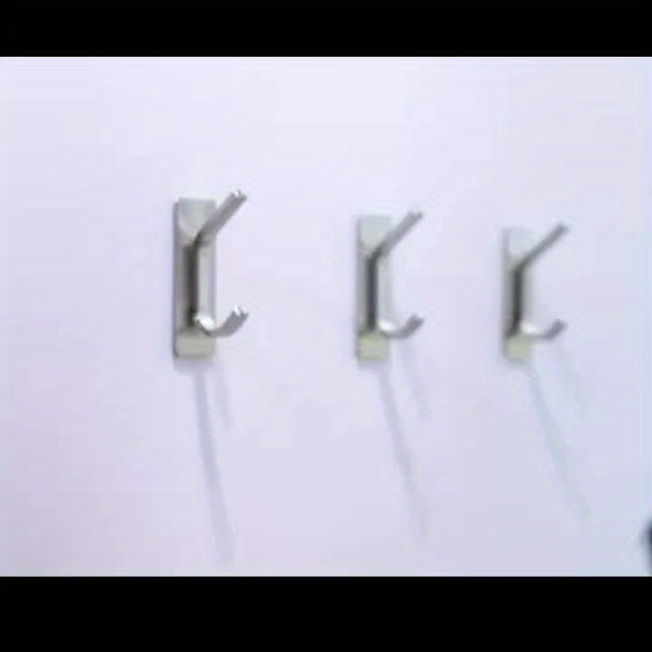 2 or 4 Pack No-Drill Adhesive Hooks - Stainless Steel for Clothes, Towels, Robes, Hats, Keys - Bathroom, Toilet, Bedroom, Dorm, Kitchen, Garage Storage