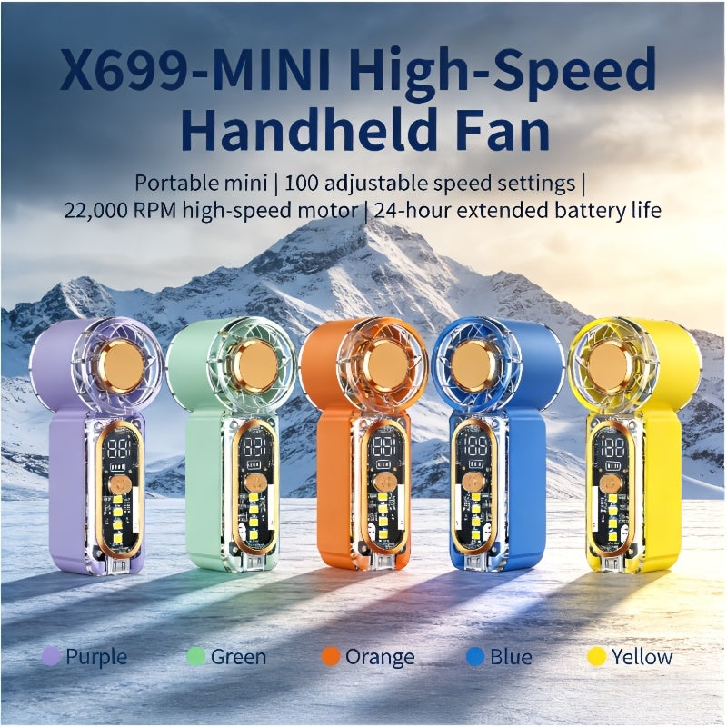 Mini Turbo Air Blower, Lightweight Design, 22000RPM High Speed Wind, 0-100 Stepless Speed Adjustment, 24H Long Battery Life, Low Noise Portable Fan, Multiple Colors Available, Must-Have for Outdoor Camping & Travel