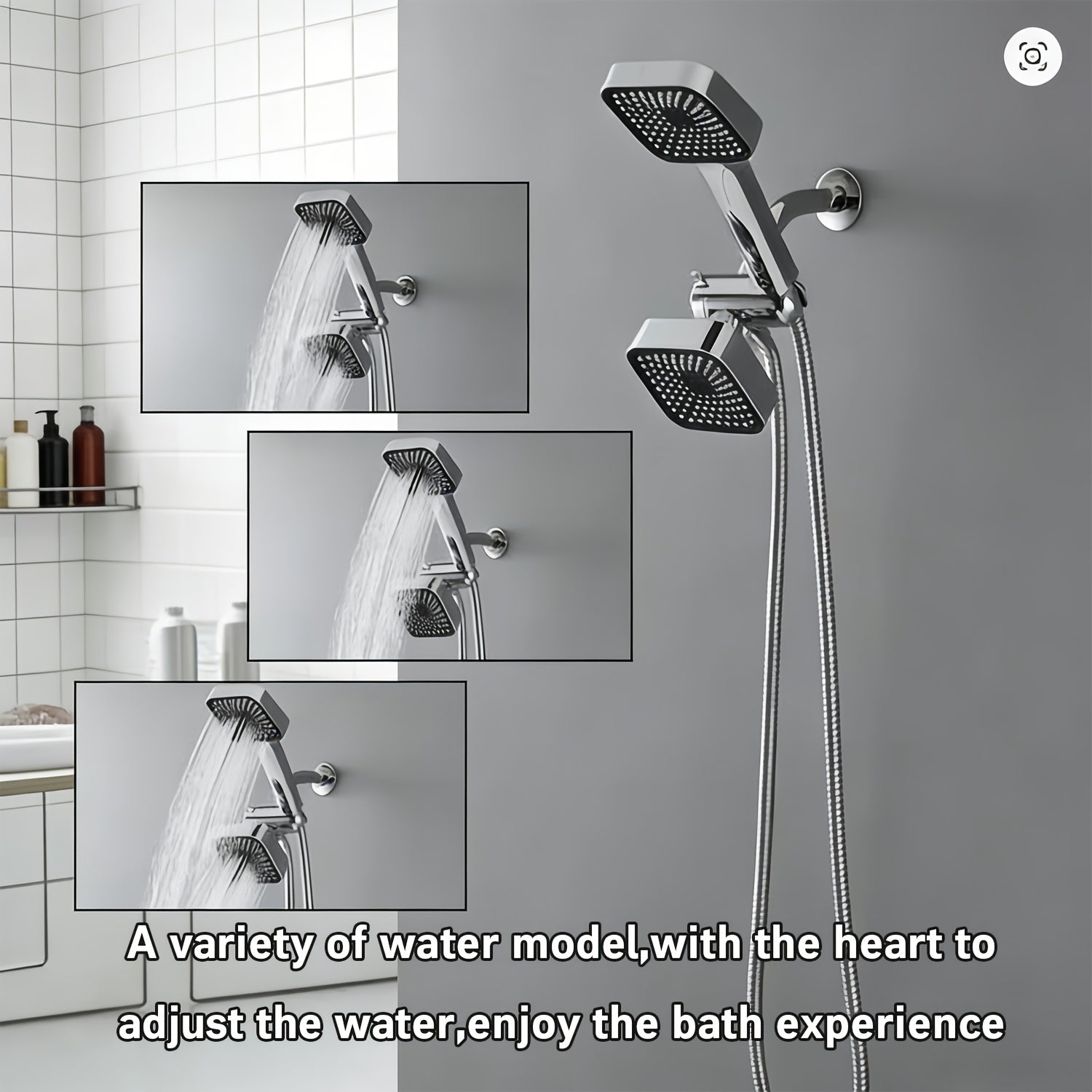 2-in-1 Handheld Shower with Extended Hose (High Pressure Rain Shower System) | Heavy Duty ABS Wall Mount Shower Set with T-Diverter Valve, Polished Finish, Full Body Coverage, Quick Installation (No Electricity) – Modern Bathroom Upgrade