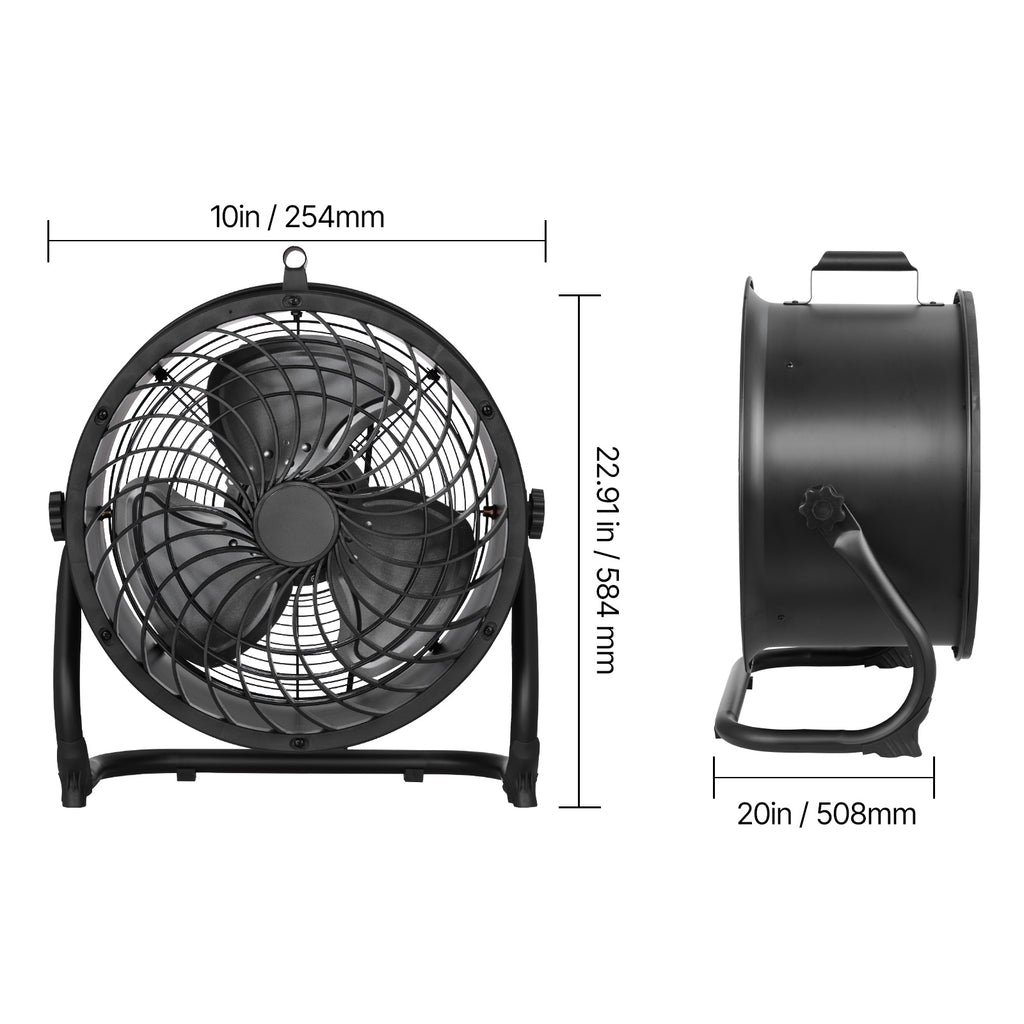 VEVOR 14-20 Inch Floor Fan, 3 Speed, 360° Adjustable Tilt, High Speed Industrial Fan, 1/2 Pack