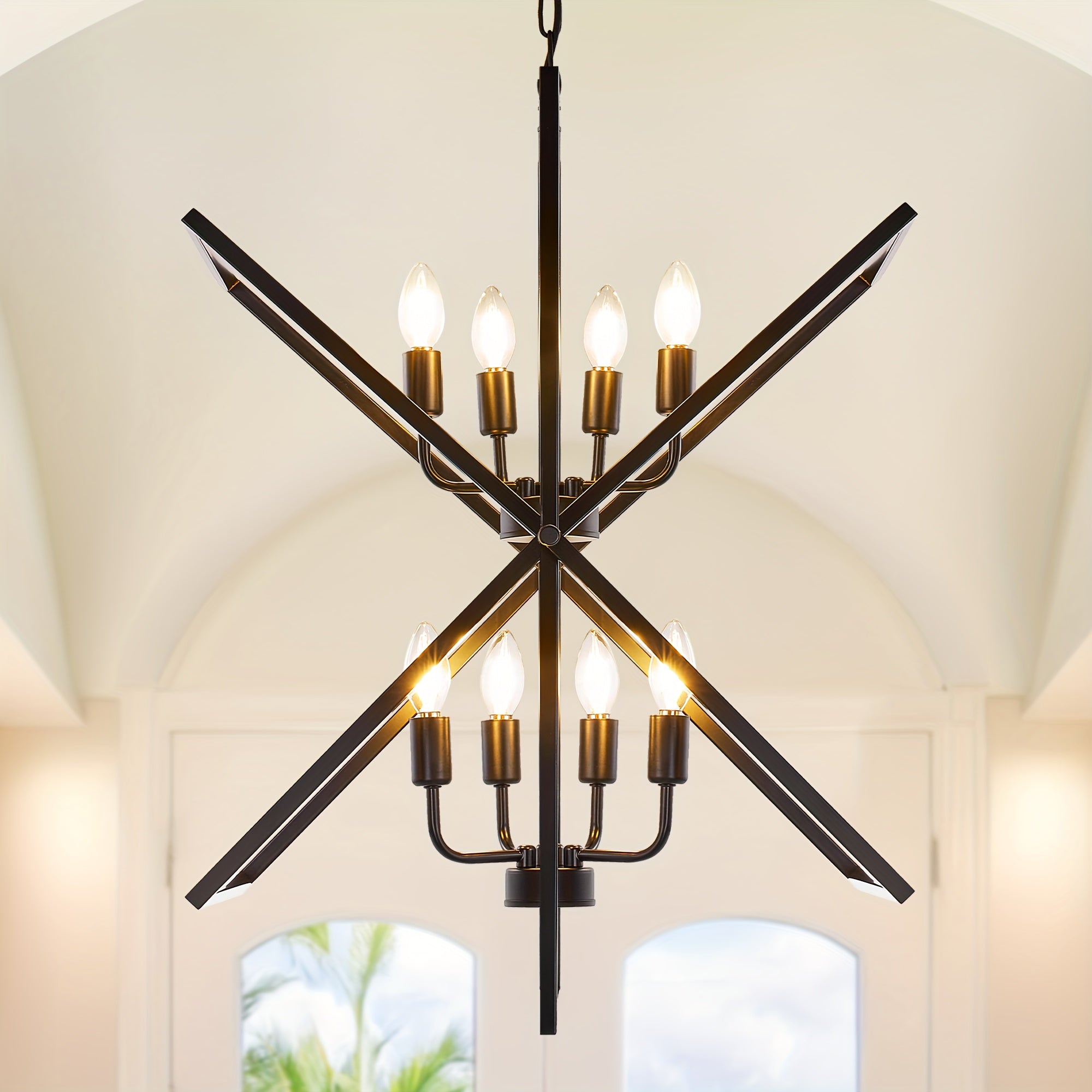 Modern vintage pendant light, with rotatable rectangular frame design