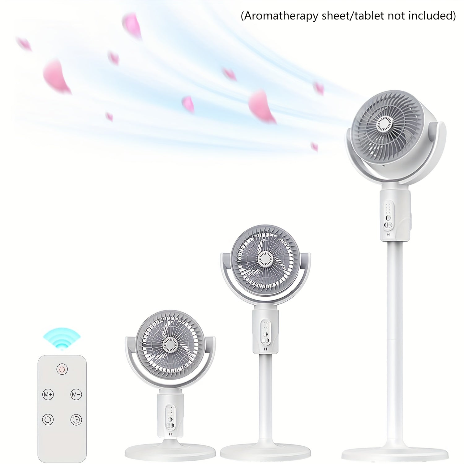 Bedroom Standing Fan With Air Circulation Function, 90° & 180° Oscillation, 5 Speed Settings, Multi-functional Design For Base And Desktop Use, Adjustable Height 15 Inch 23.6 Inch 32.3 Inch