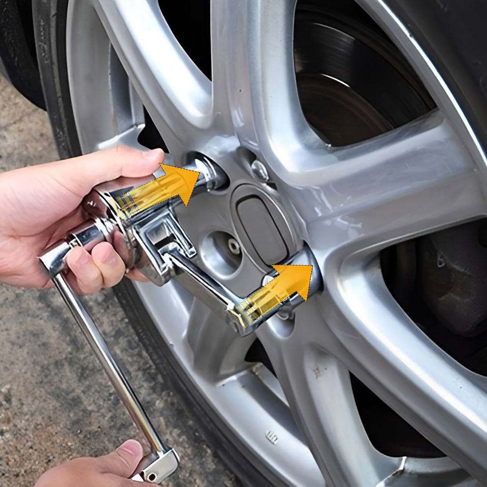 A Torque Wrench Designed Specifically for Removing Lug Nuts, Featuring a 1:16 Torque Multiplier with a Torque Range of 320NM. This Effort-Saving Tool Comes with a 1/2-Inch Drive and Includes a Tire Change Kit with 17mm, 19mm, and 21mm Sockets