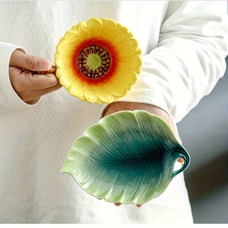 Elegant 3-Piece Ceramic Tea Set (Includes Tea Spoon, Cup & Saucer) – Vibrant Floral Pattern, Perfect for Home & Restaurant Use