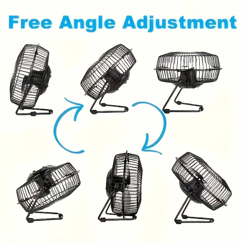 Solar Outdoor Charging Fan - Portable Solar Cooling Fan with Adjustable Head, Compact Design, Battery-Free, Durable Structure, Solar Panel Power System, Perfect for Camping, RV, Home and Outdoor Use