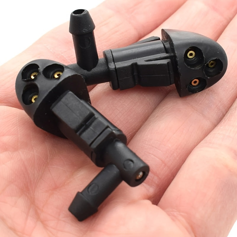 2-Pack Black Car Accessory Plastic Wiper Nozzle, 3-Hole Car Windshield Nozzle, Auto Parts Windshield Cleaning Nozzle