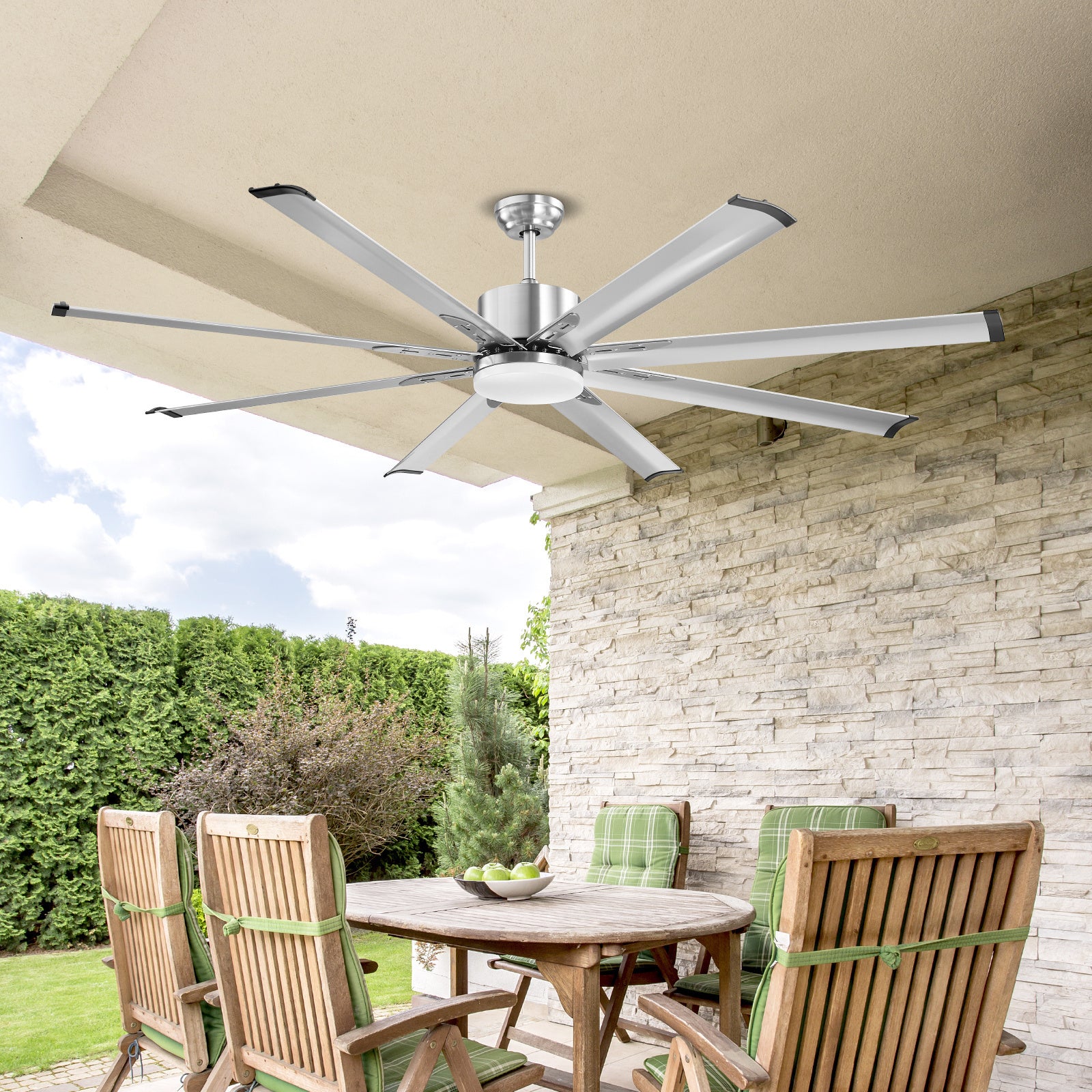 VEVOR 72/84 Inch Ceiling Fan with Light, Remote Control, Reversible Motor, Brushed Nickel