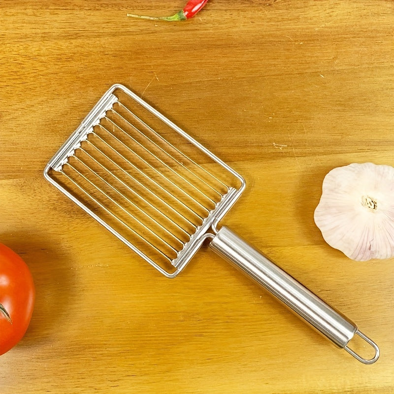 Stainless Steel Tomato Slicer, Manual Fruit Vegetable Cutter, Egg Slicer, Kitchen Gadget for Perfect Slicing and Dicing. Ideal for Salad, Sandwich and Breakfast Prep. Manual Slicer, Modern Durable Kitchen Utensil, Vegetable Cutter