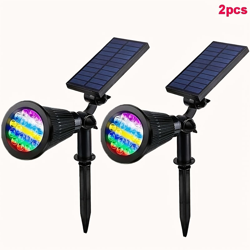 Outdoor Solar Spotlight Set, Available in 1/2/4 Packs, Landscape Light, Equipped with 18 LEDs, IP44 Waterproof Rating, Smart Light Sensor Function, Perfect for Outdoor Decoration in Courtyards, Gardens, Lawns, Walkways and Furniture Design